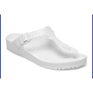 Birkenstock Gizeh Sandals EVA Womens Size 5 36 White Thong Adjustable Buckle